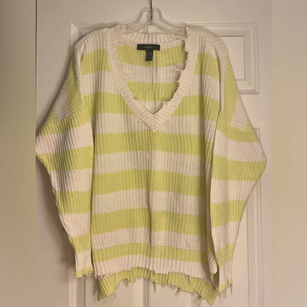 Forever 21 Distressed V-Neck Sweater
